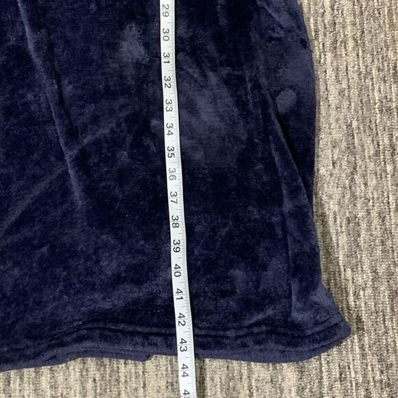 Fruit of the Loom Mens One Size Bath Robe Navy Blue‎ Belted Tie Waist Pockets - Picture 5 of 5